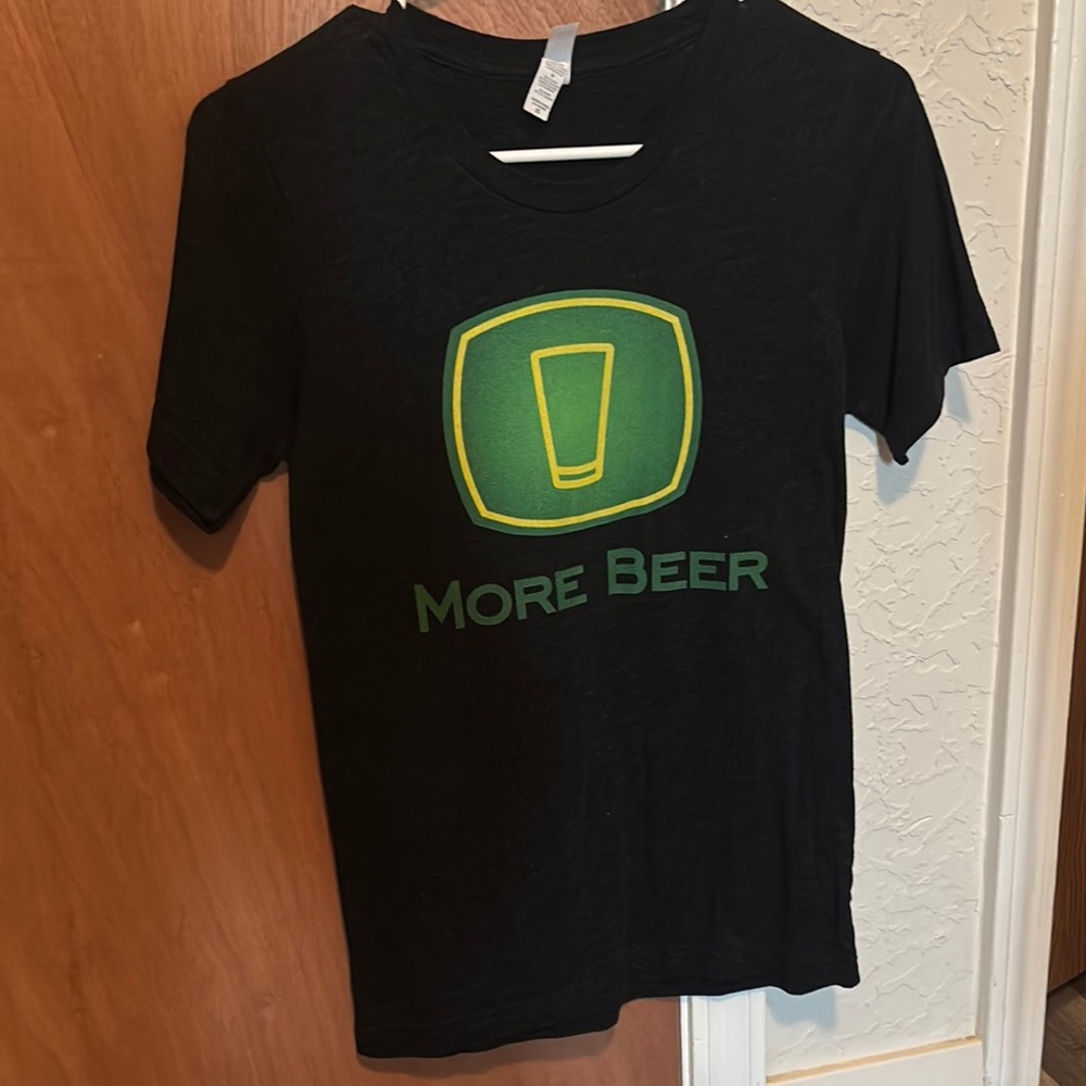 Black Graphic T-Shirt with Beer Logo